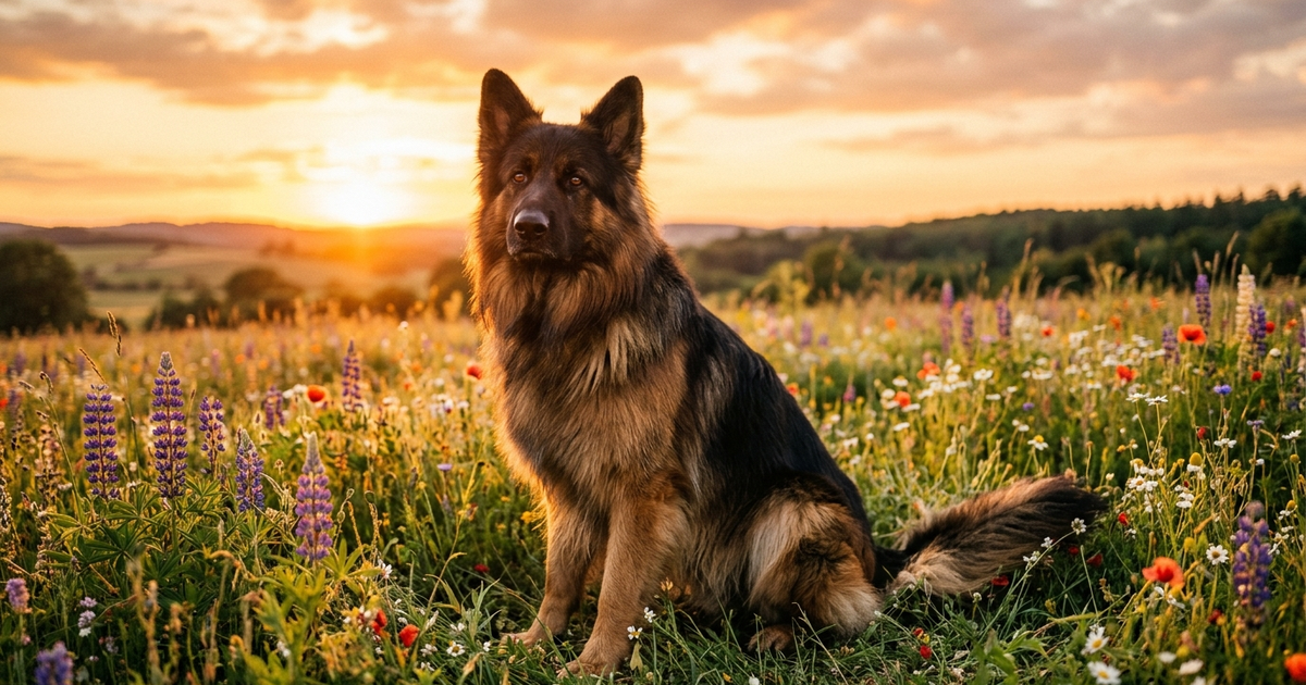long haired german shepherd